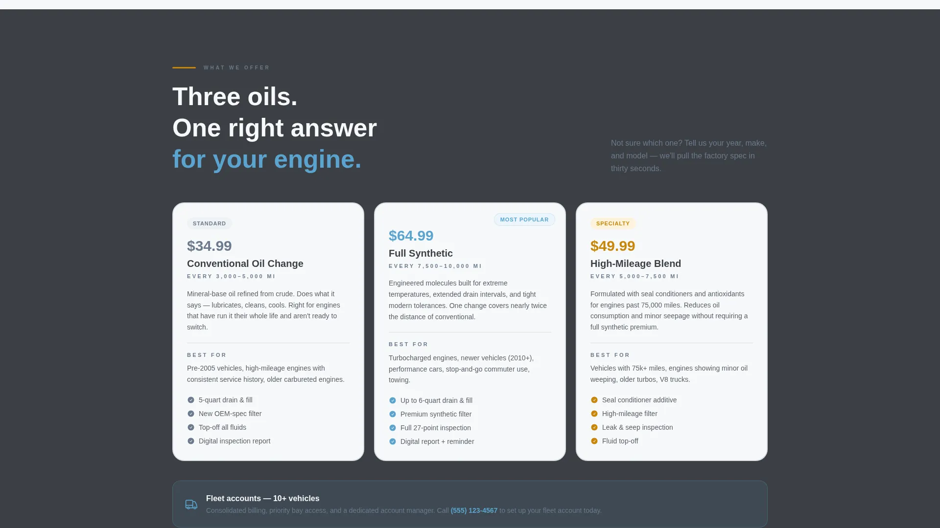 Highimpact Oilchange Landing Page Template
