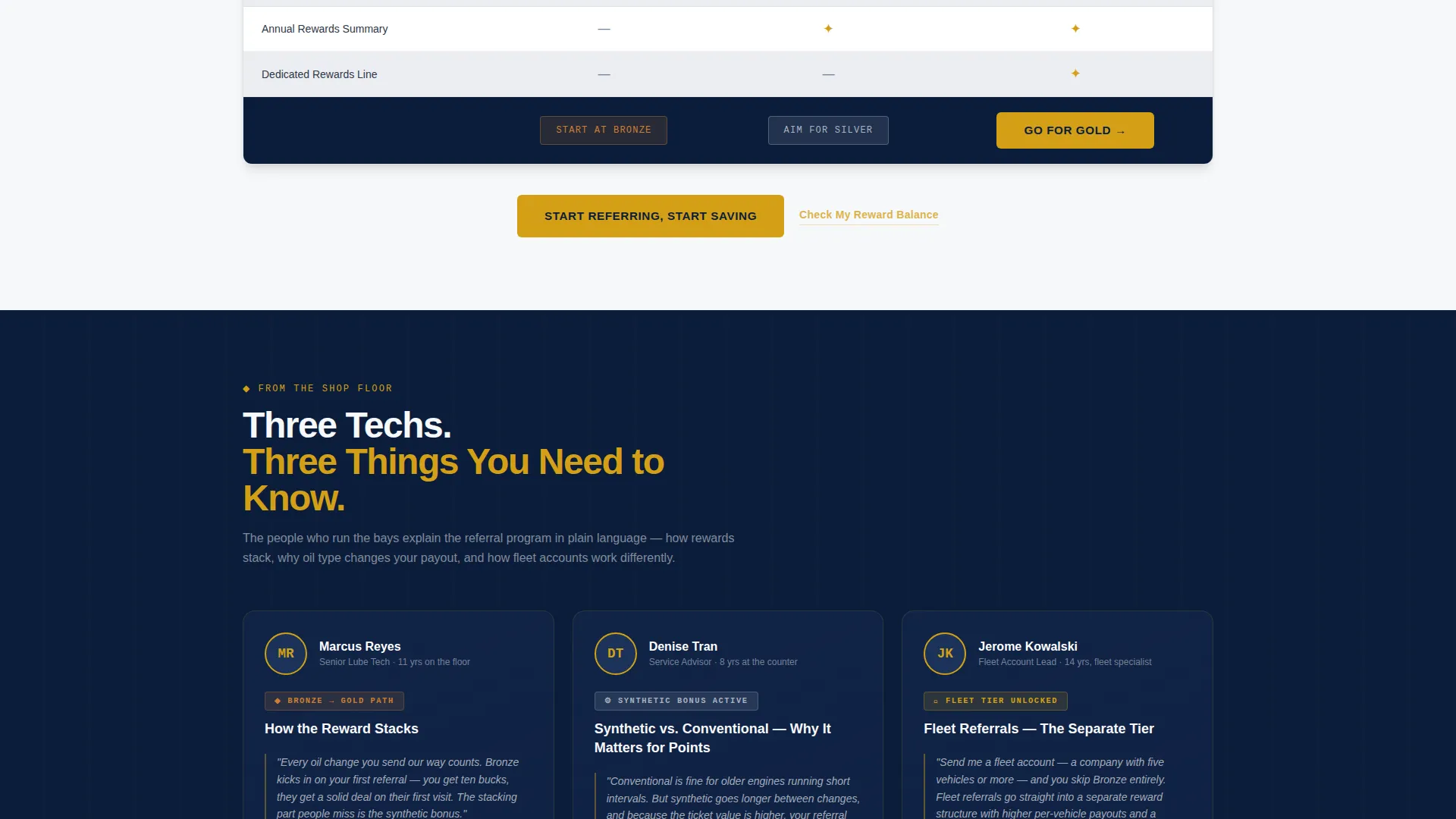 Rewarding Oilchange Landing Page Template
