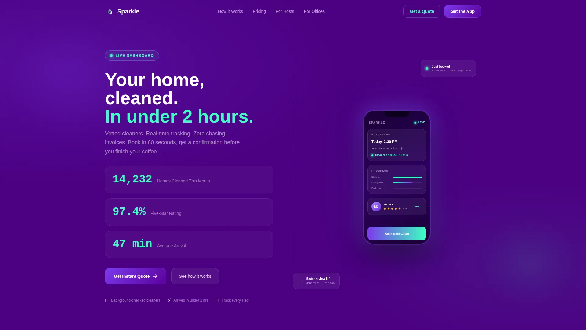 Cleaning Service Digital Presence Booking Website Template