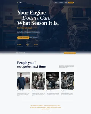 Seasonal Oil Change Shop Landing Page Template