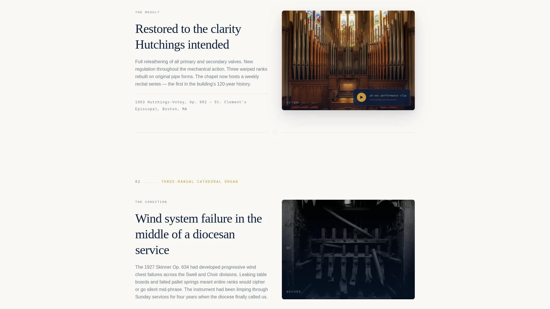 Organ Restorer Client Testimonial Landing Page Template