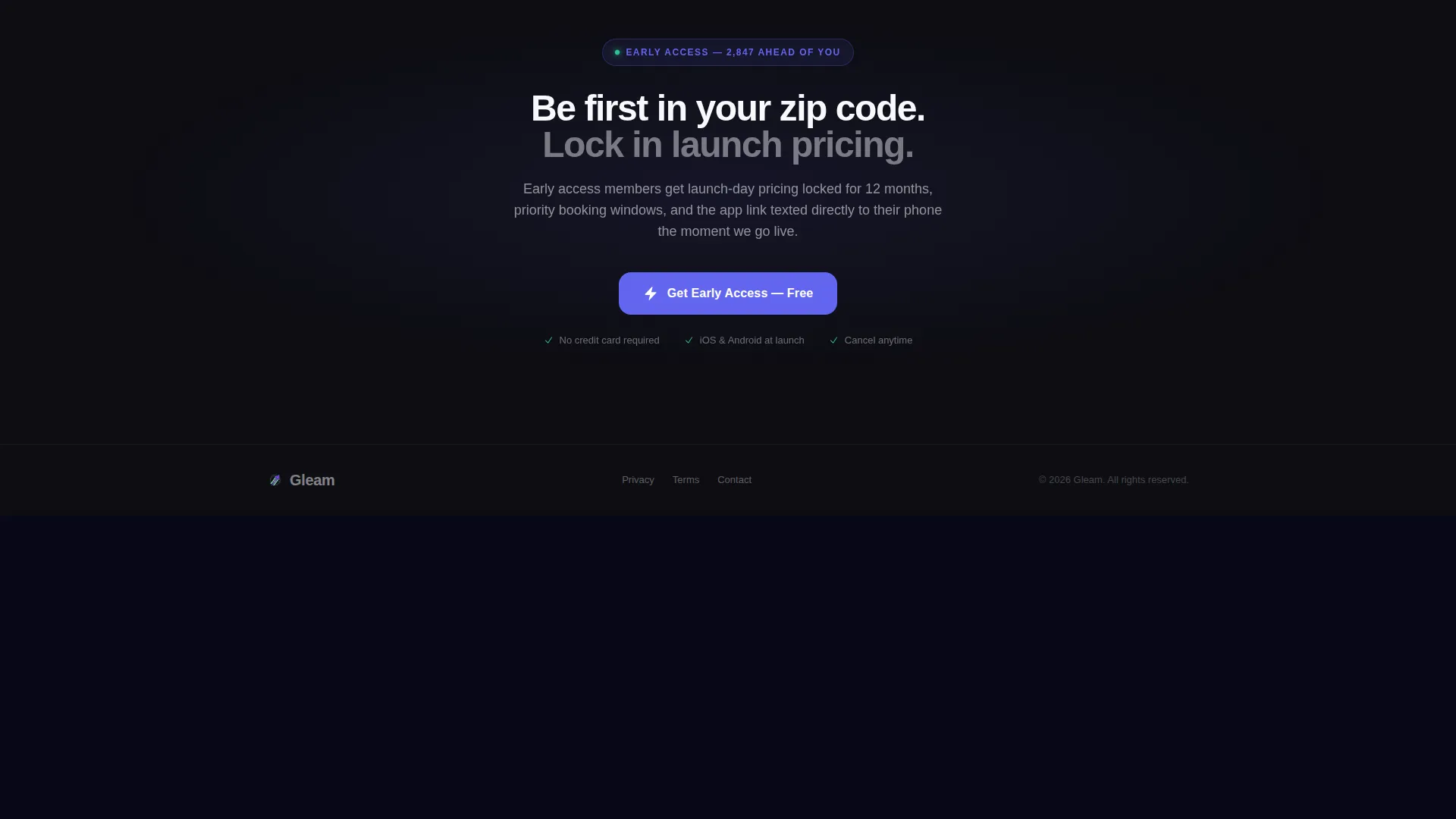 Cleaning Service App Coming Soon & Early Access Website Template