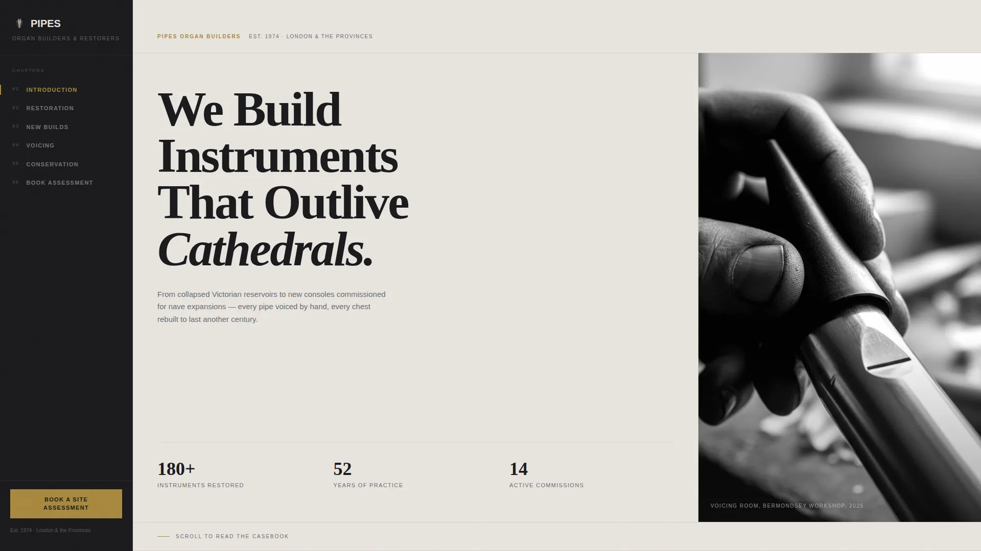 Organ Builder & Restorer Landing Page Template