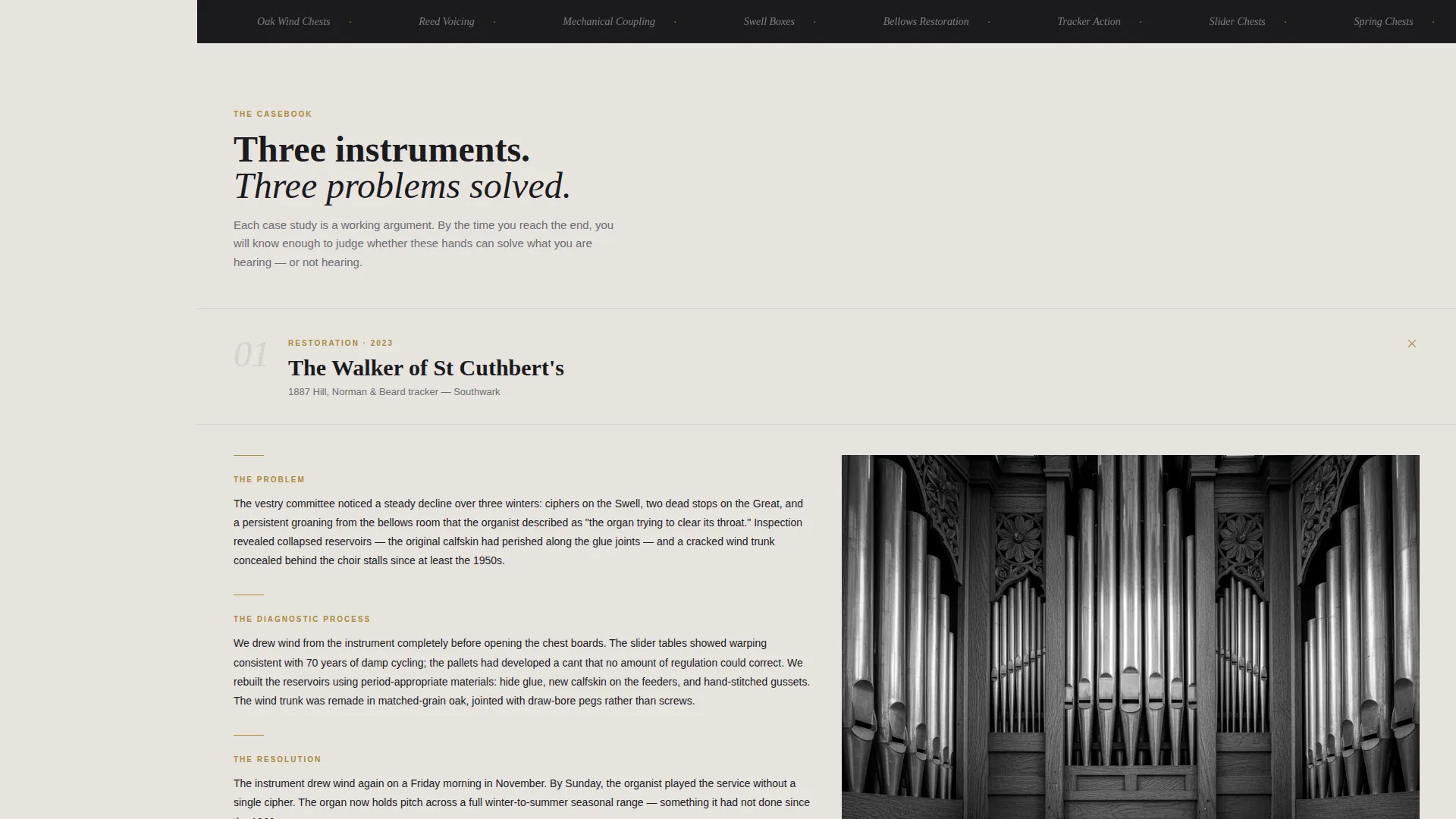 Organ Builder & Restorer Landing Page Template