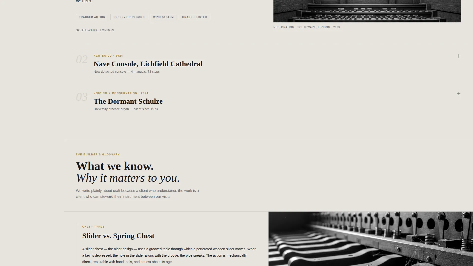 Organ Builder & Restorer Landing Page Template