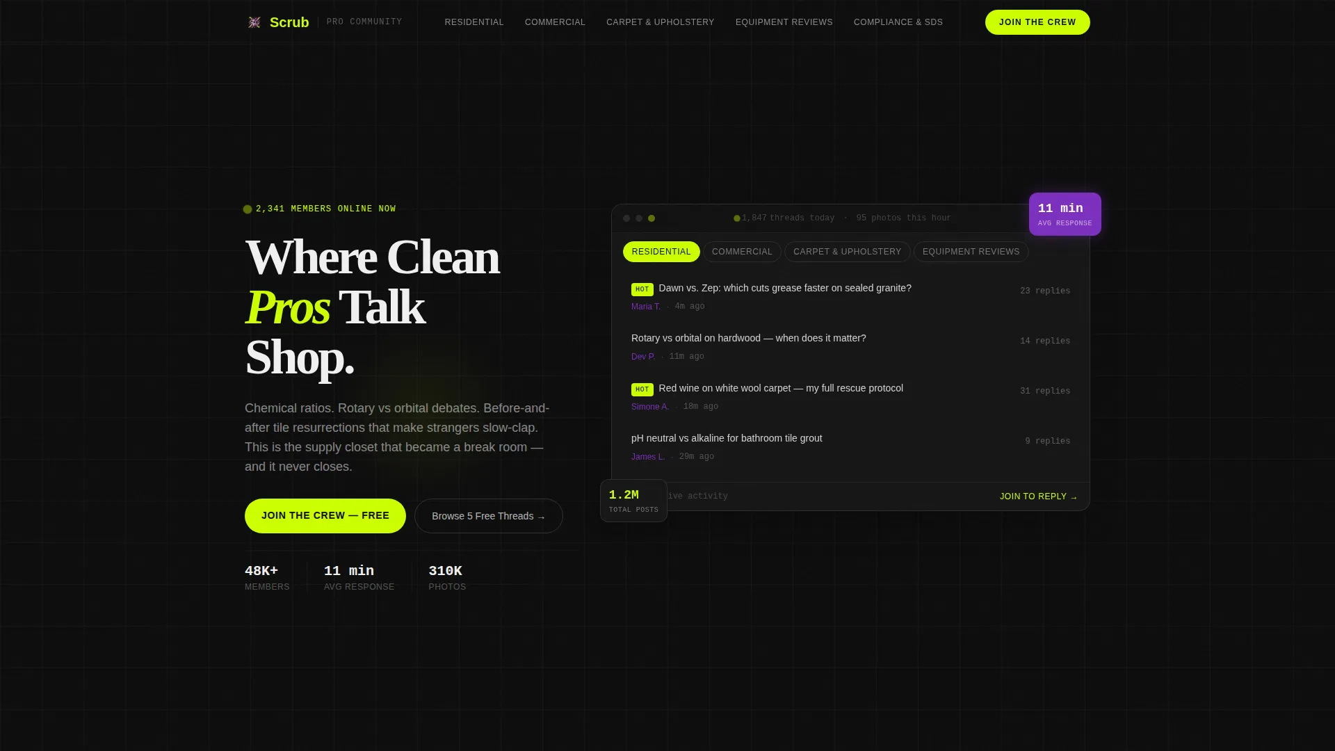 Cleaning Service Community Forum Landing Page Template