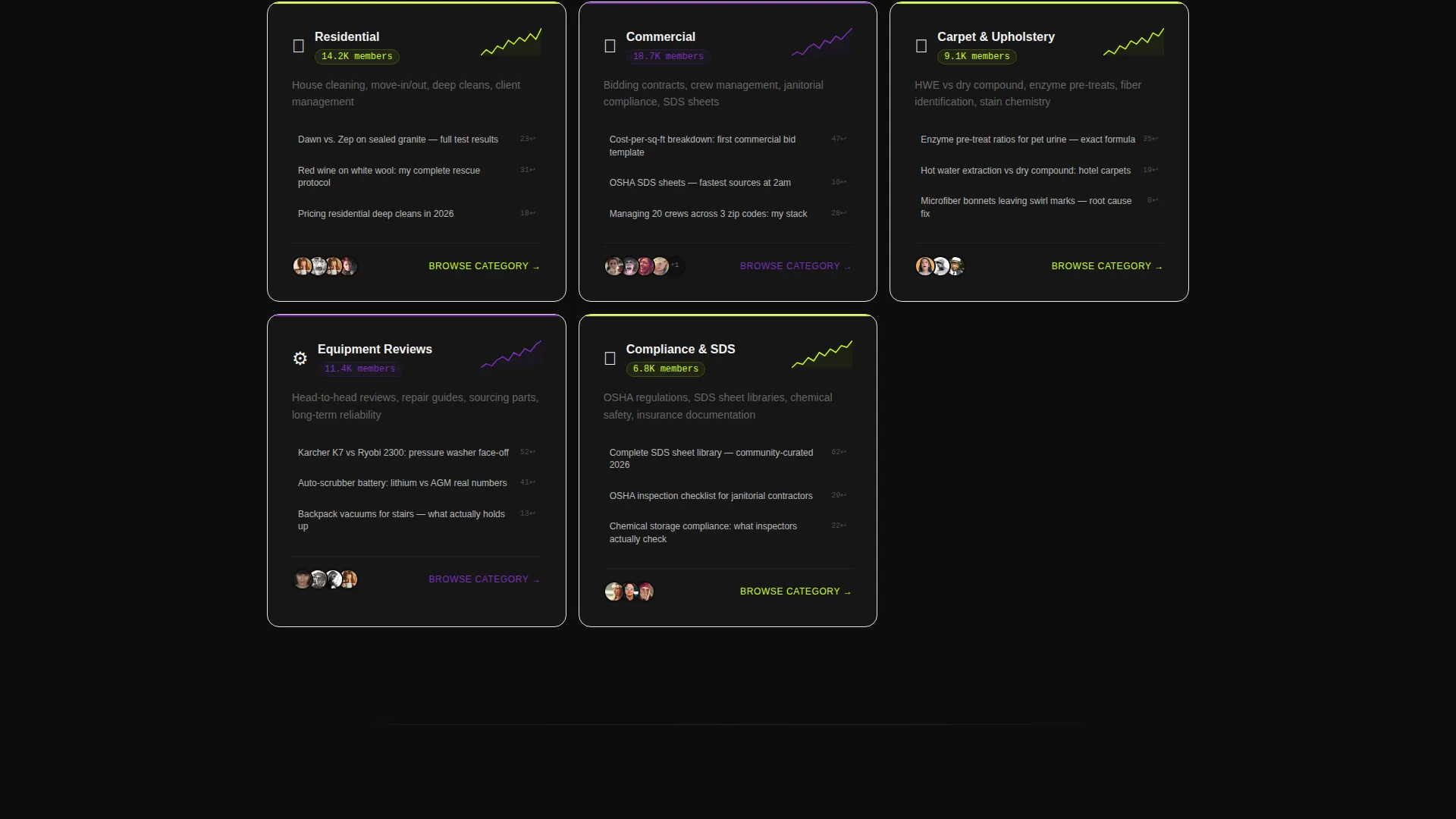 Cleaning Service Community Forum Landing Page Template