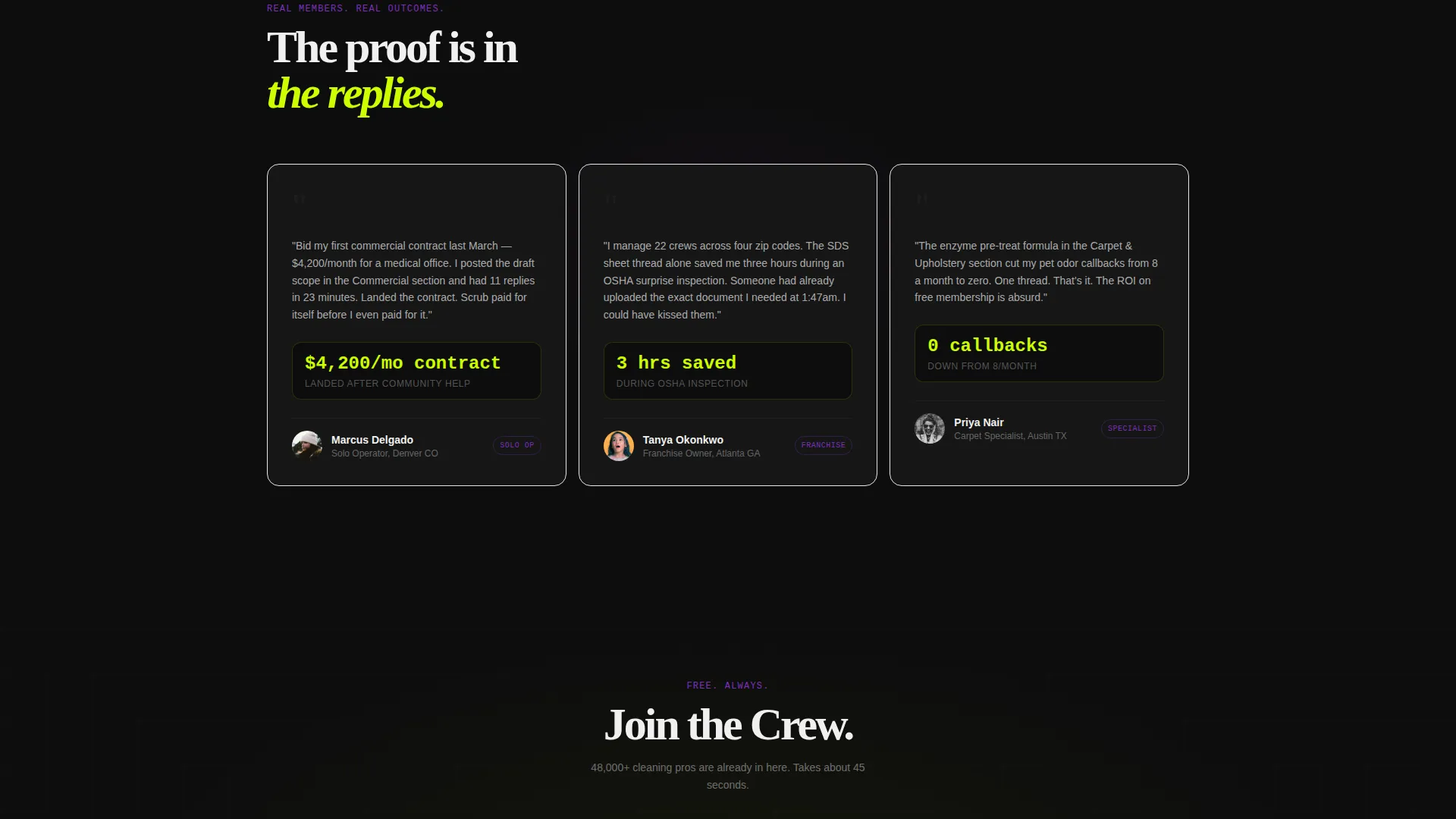 Cleaning Service Community Forum Landing Page Template
