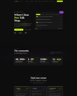 Cleaning Service Community Forum Landing Page Template