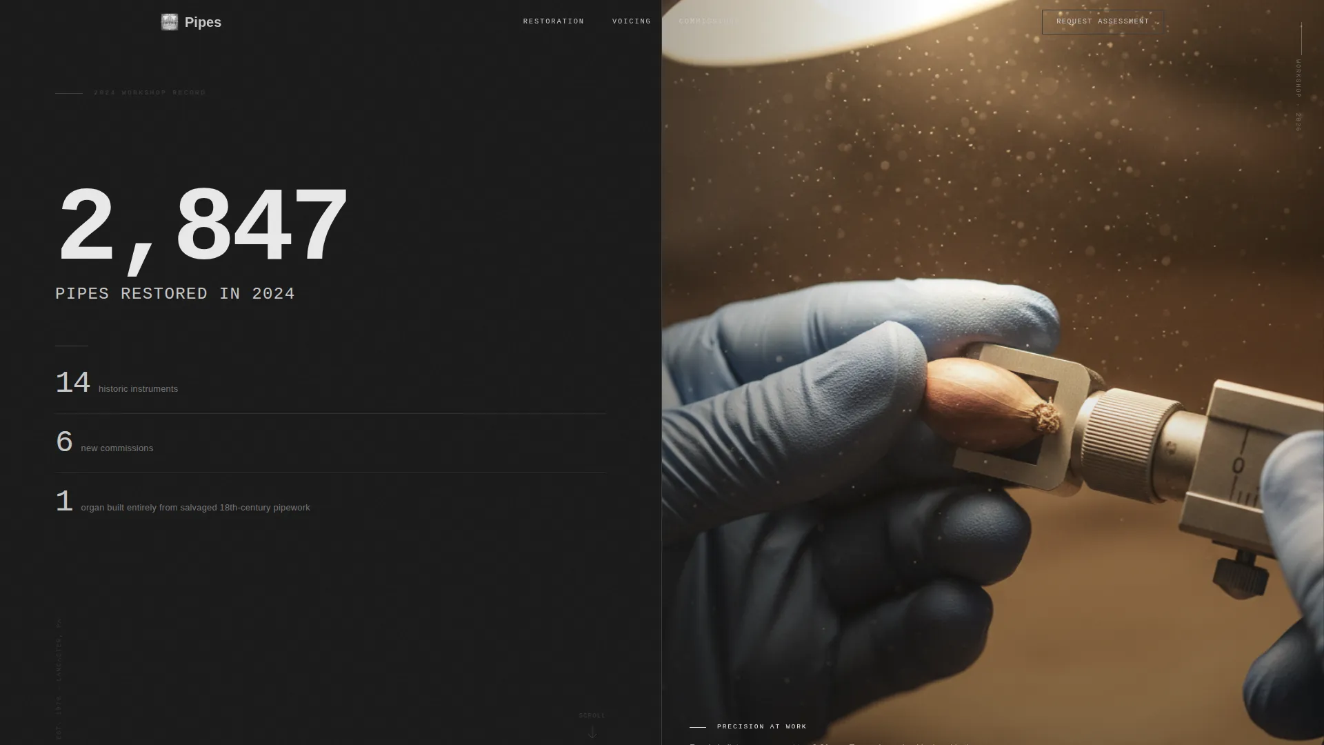 Precision Organ Builder & Restorer Landing Page Template