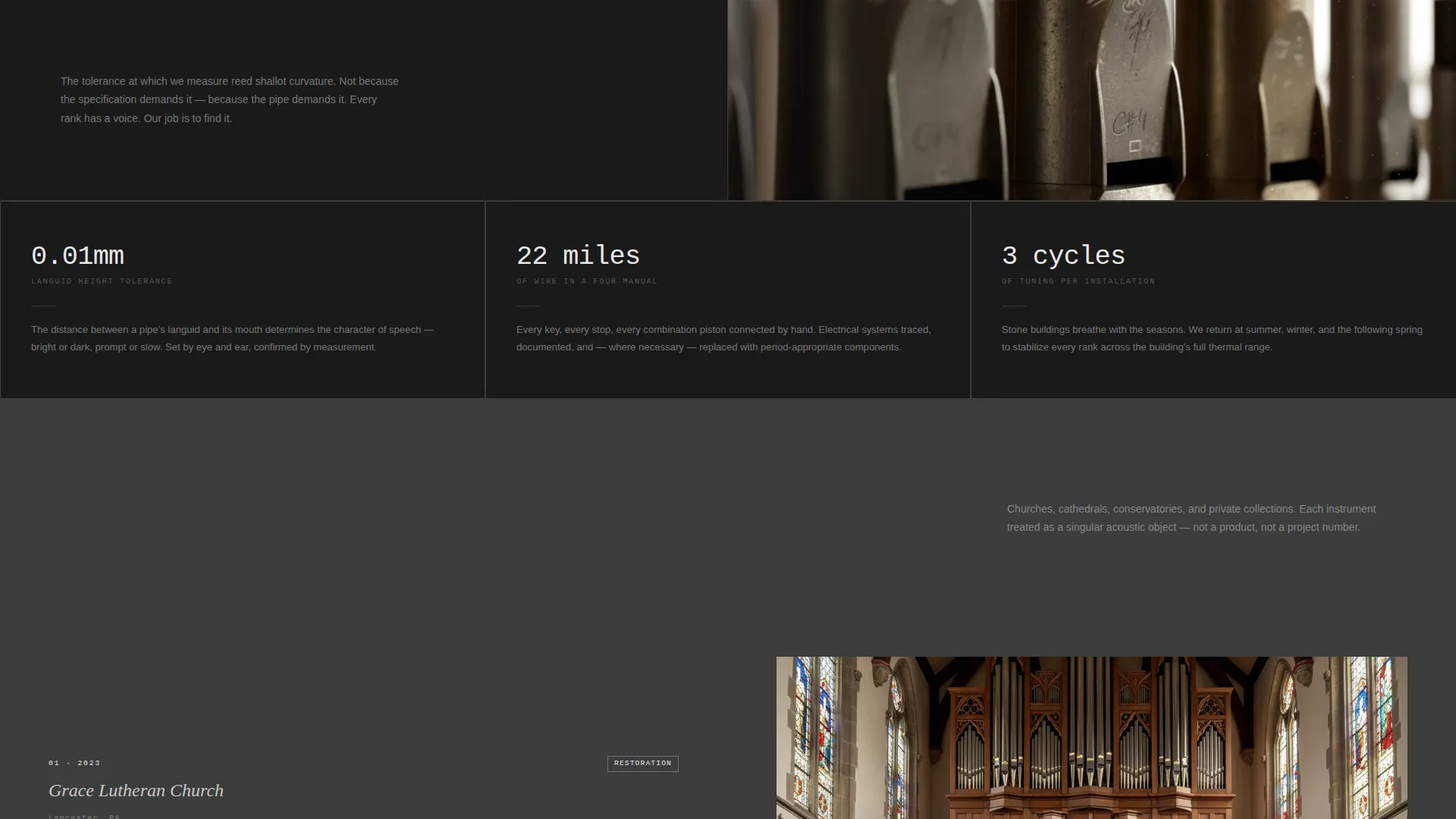 Precision Organ Builder & Restorer Landing Page Template
