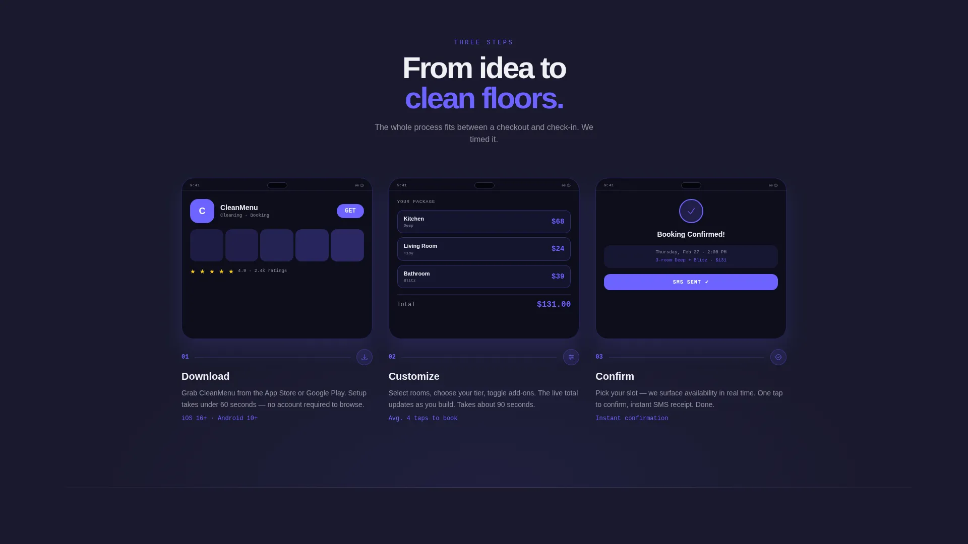 Cleaning Service Comparison Table Landing Page