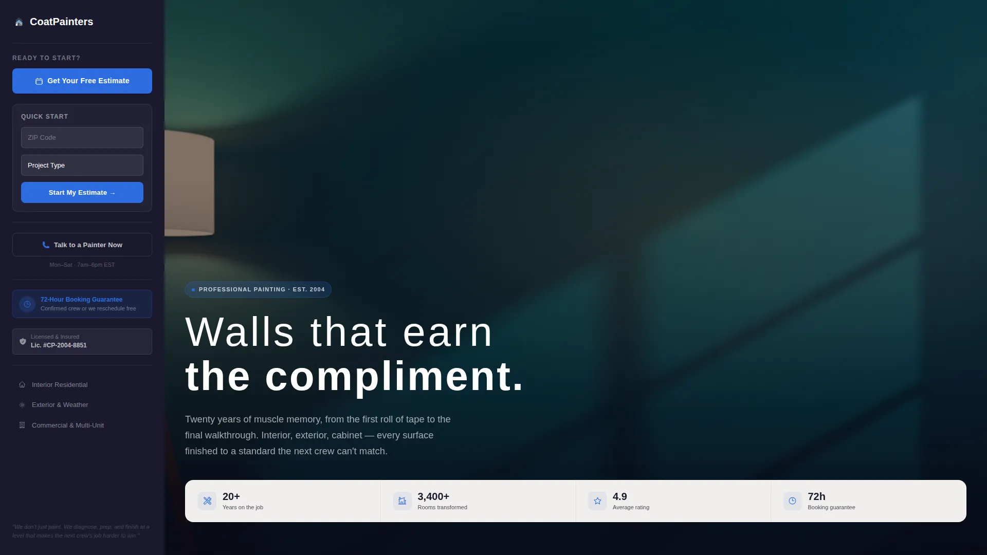 House Painter Booking Landing Page Template