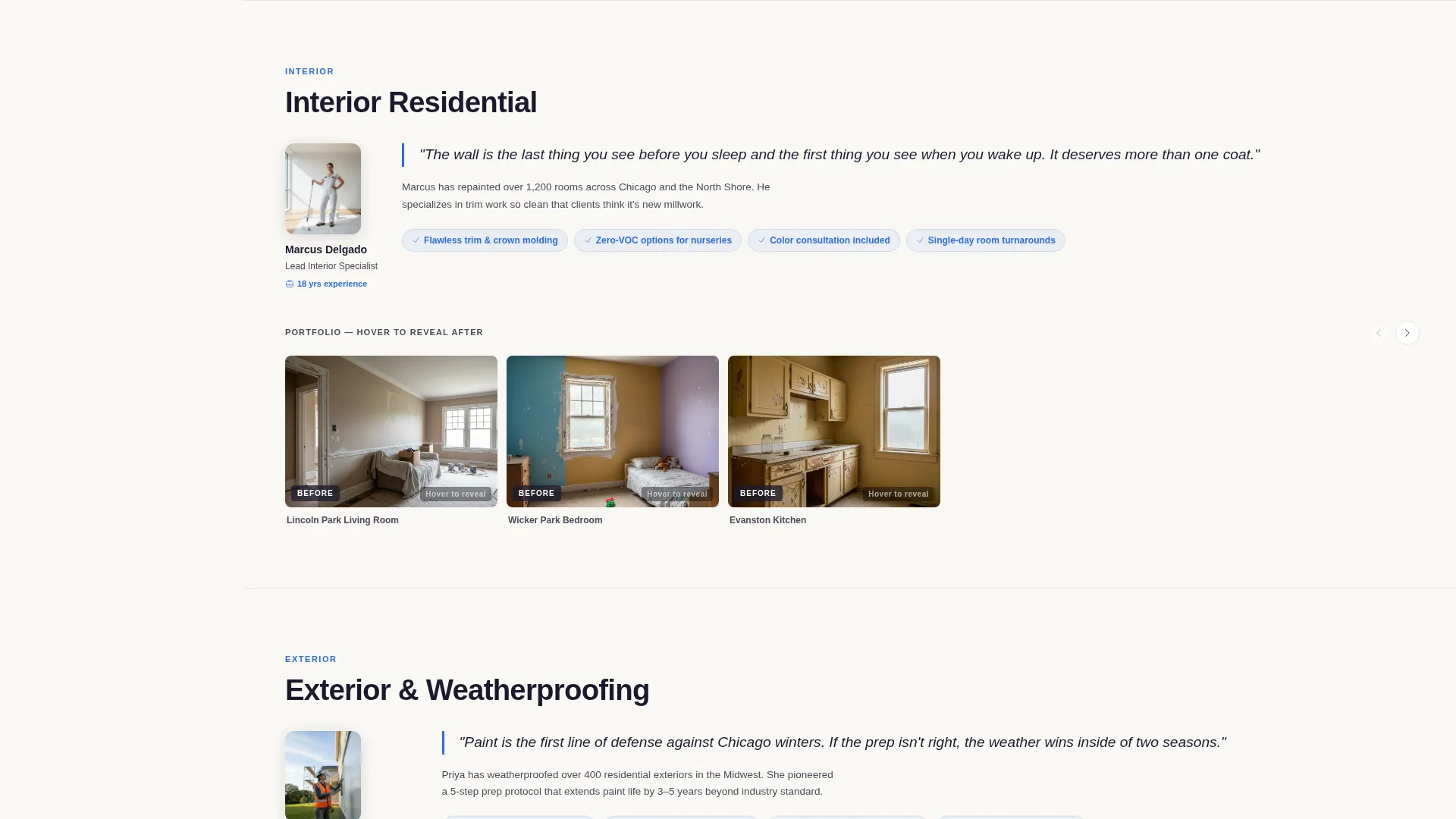 House Painter Booking Landing Page Template