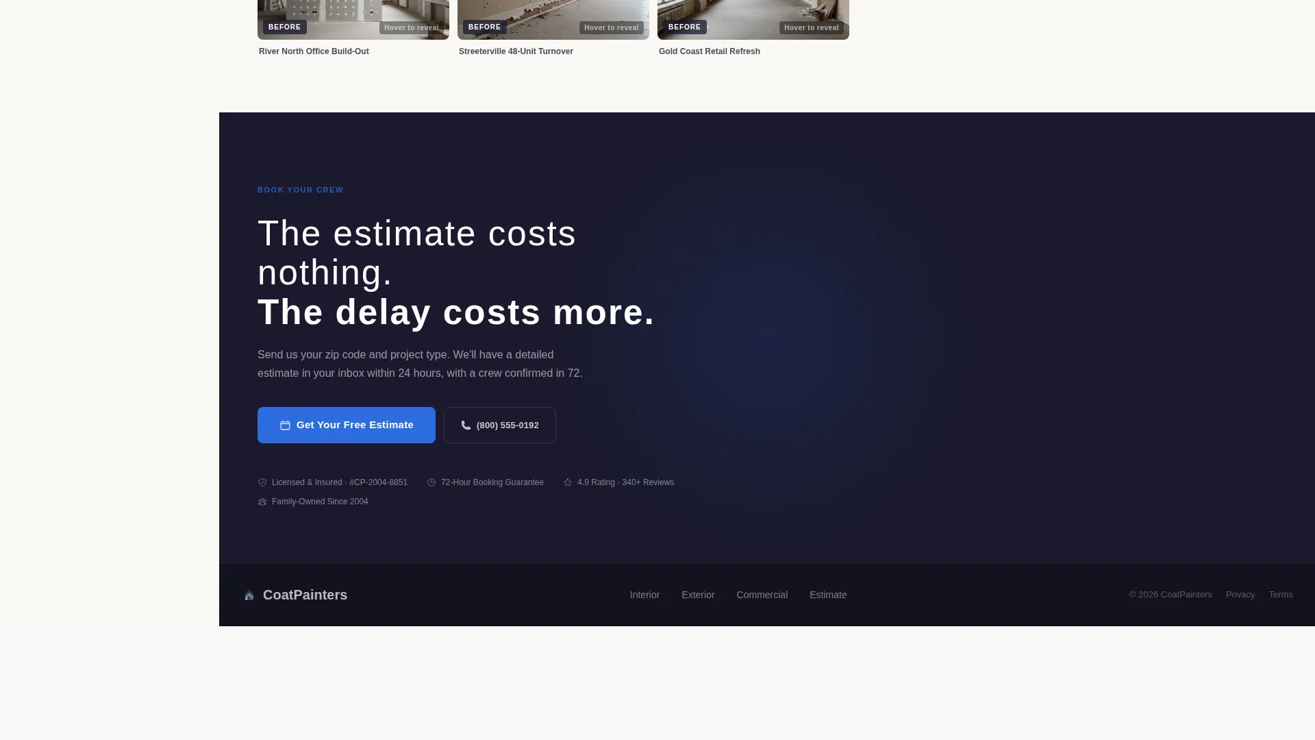 House Painter Booking Landing Page Template