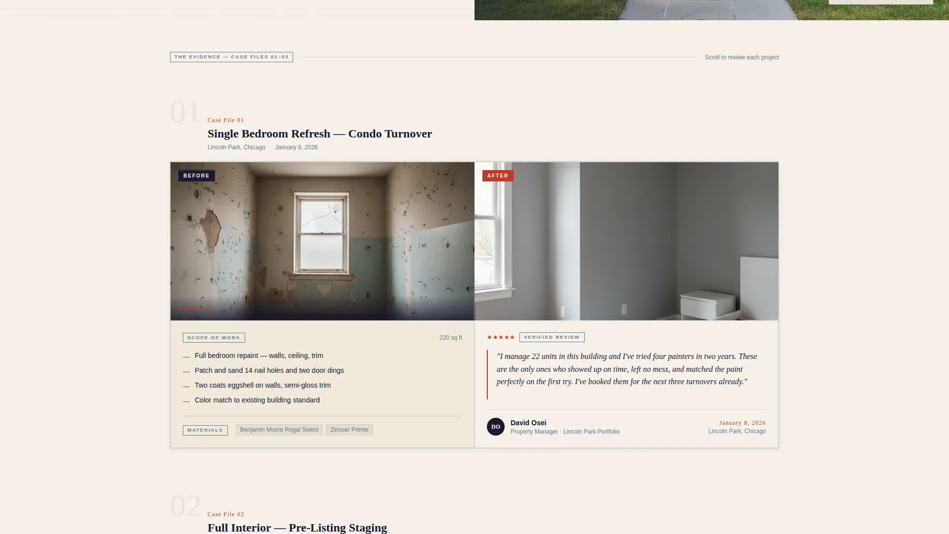 House Painter Reviews & Testimonials Landing Page