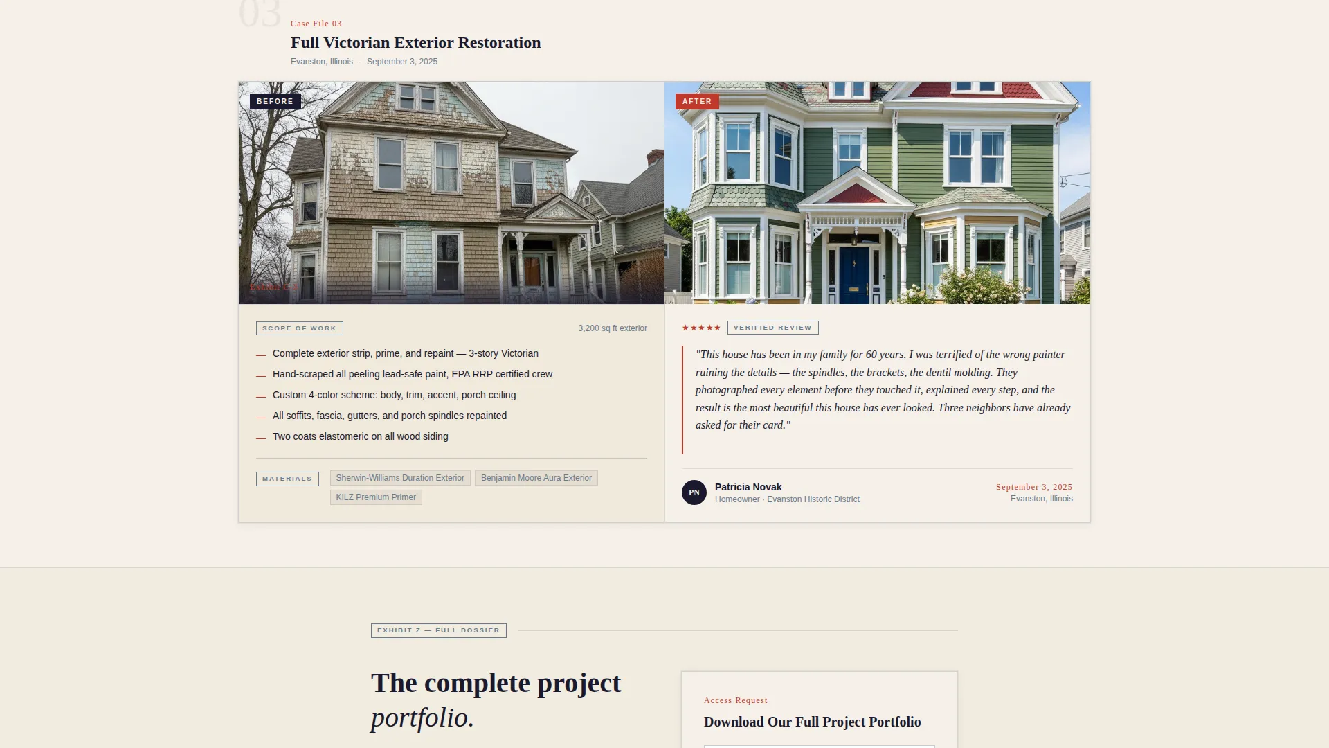 House Painter Reviews & Testimonials Landing Page
