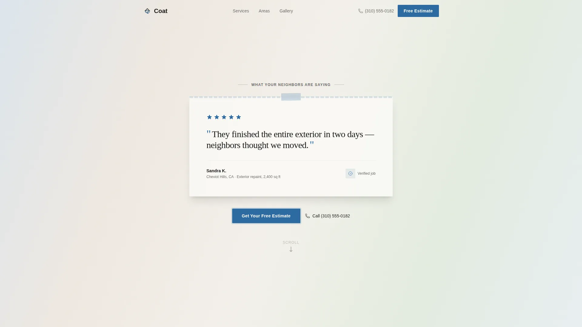Professional House Painter Landing Page Template