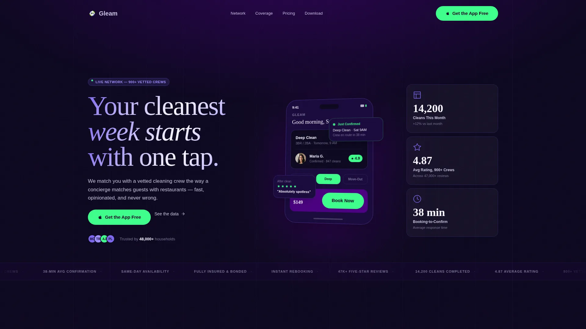 Cleaning Service SaaS Booking Platform Website Template