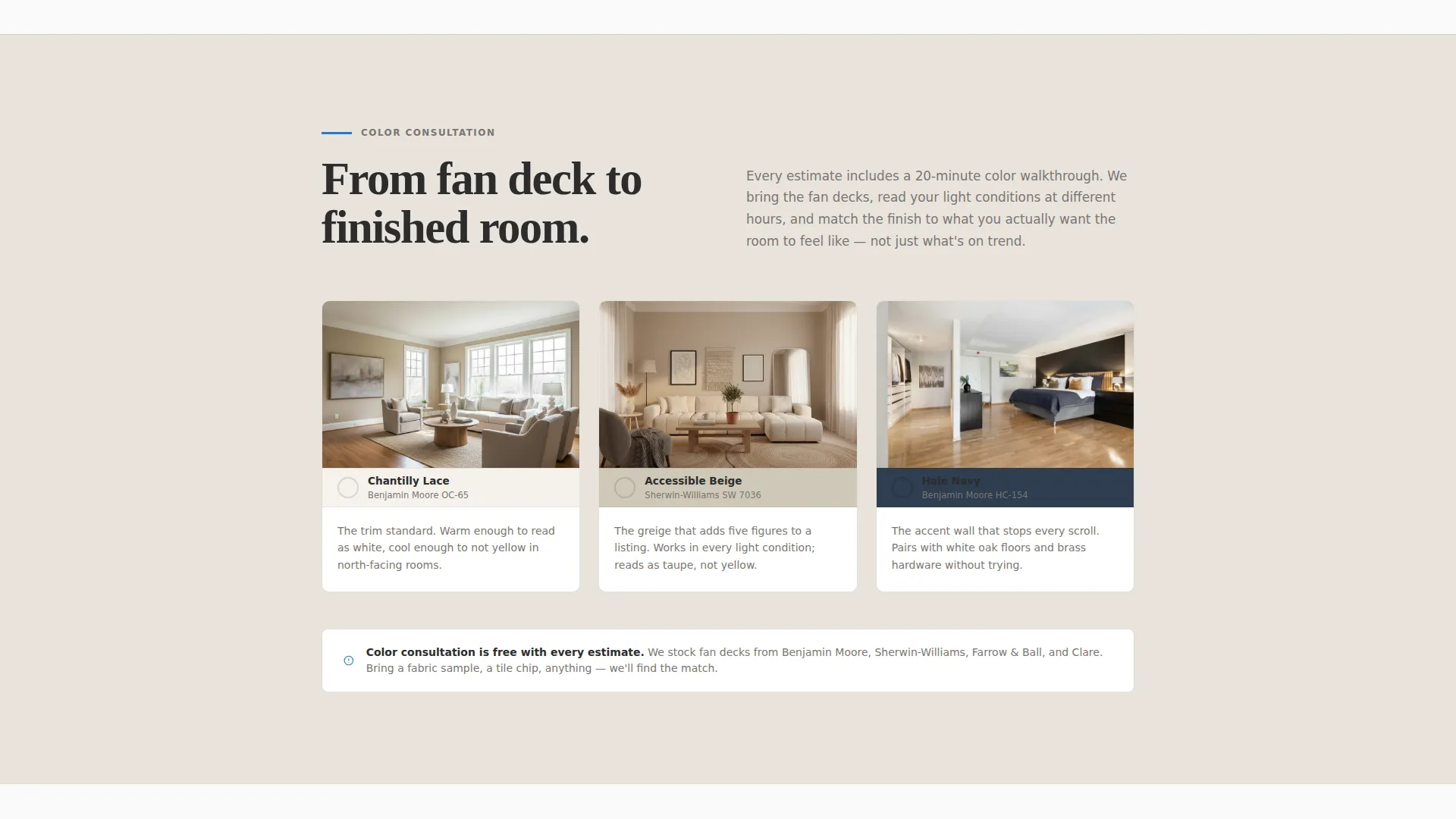 Editorial Painter Landing Page for Free Estimates