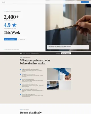 Editorial Painter Landing Page for Free Estimates