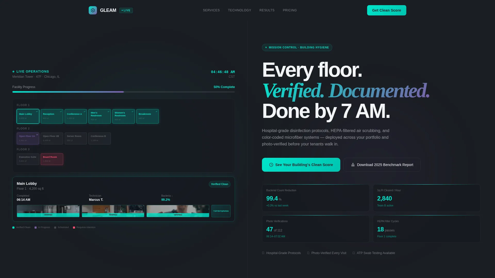 Data-Driven Commercial Cleaning Landing Page Template