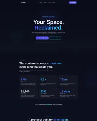 Futuristic Cleaning Service Tech Website Template