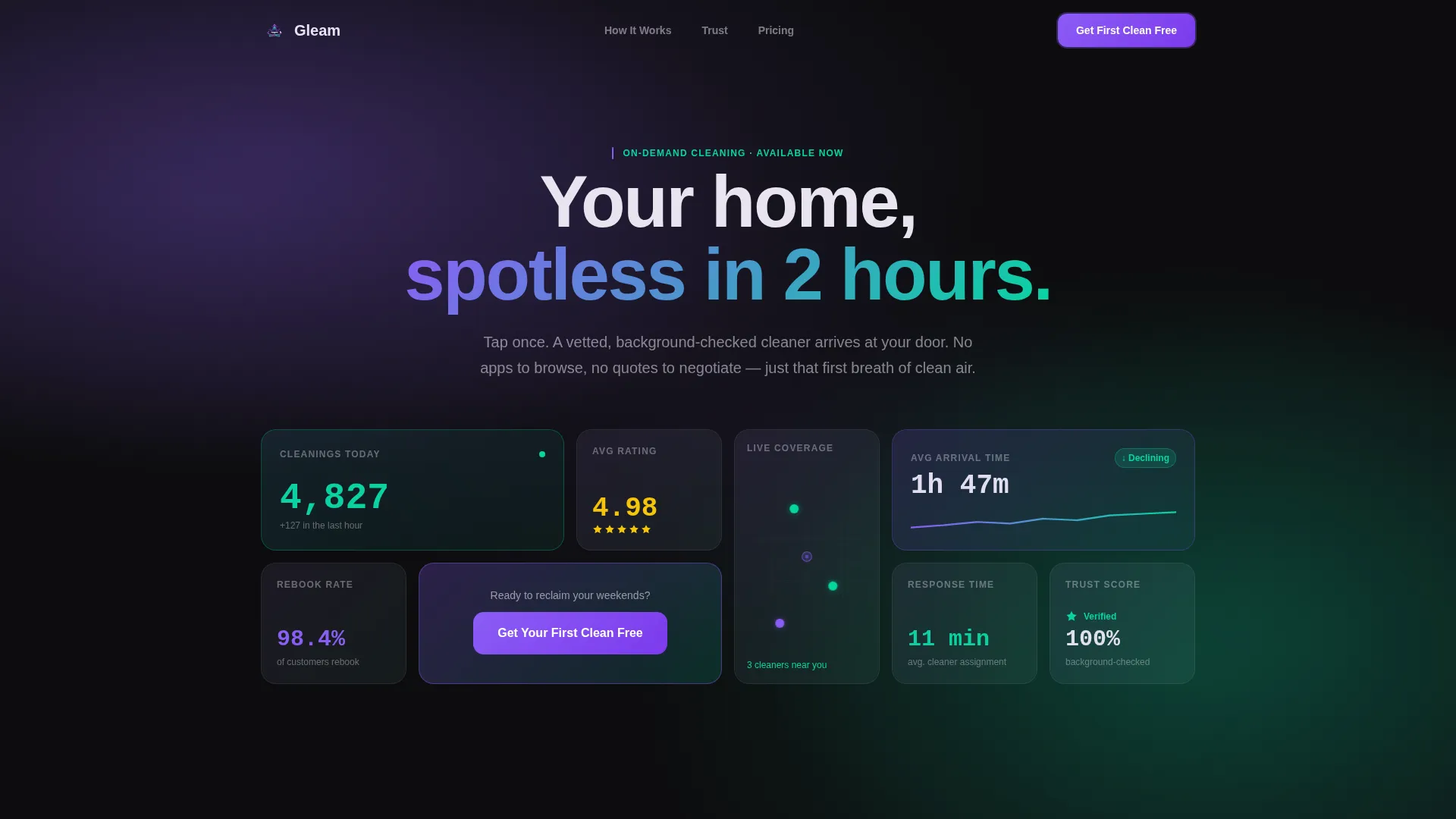 Cleaning Service Digital Presence Advanced Booking Website Template