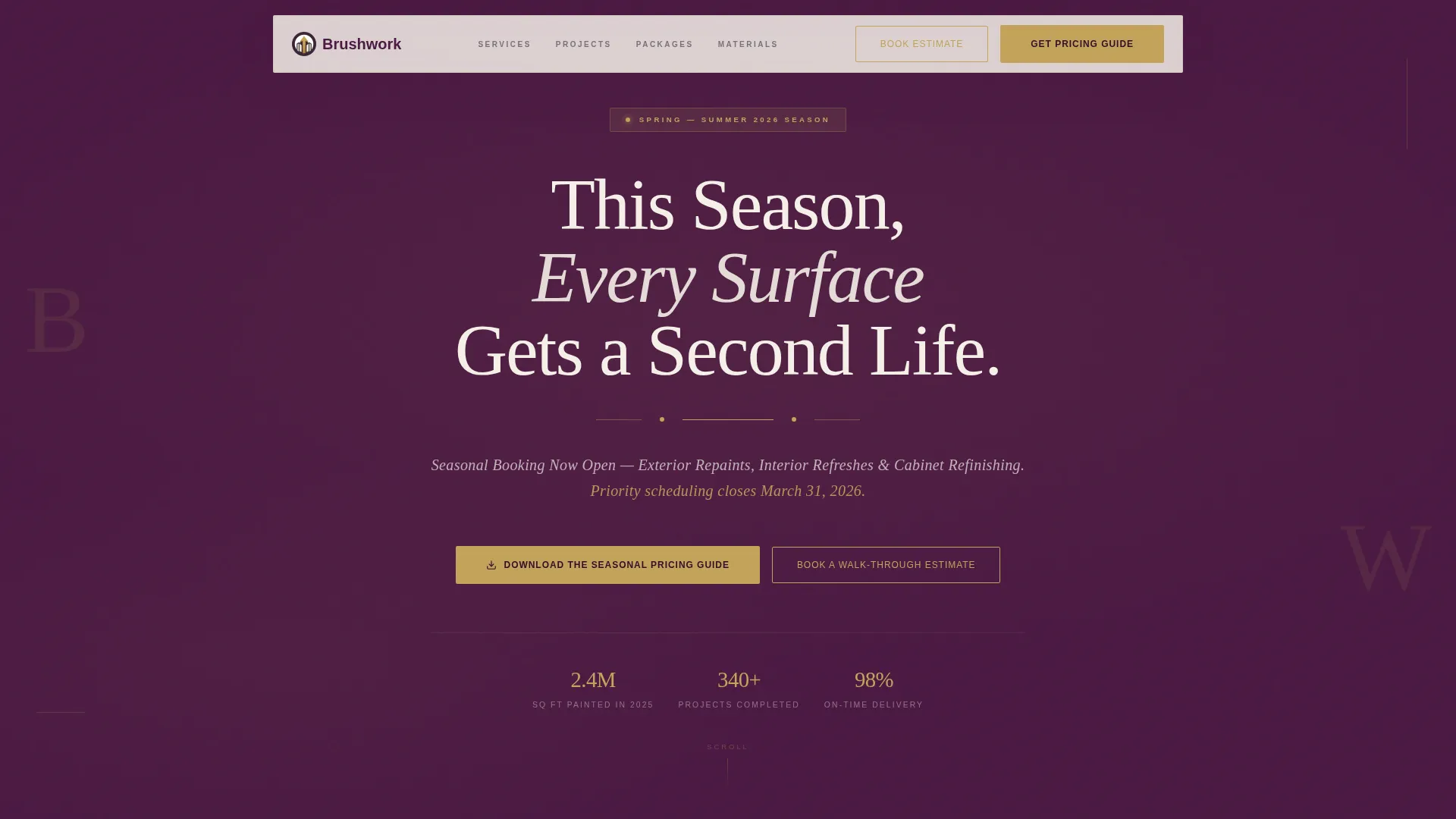 Painter Seasonal Promotion Landing Page Template