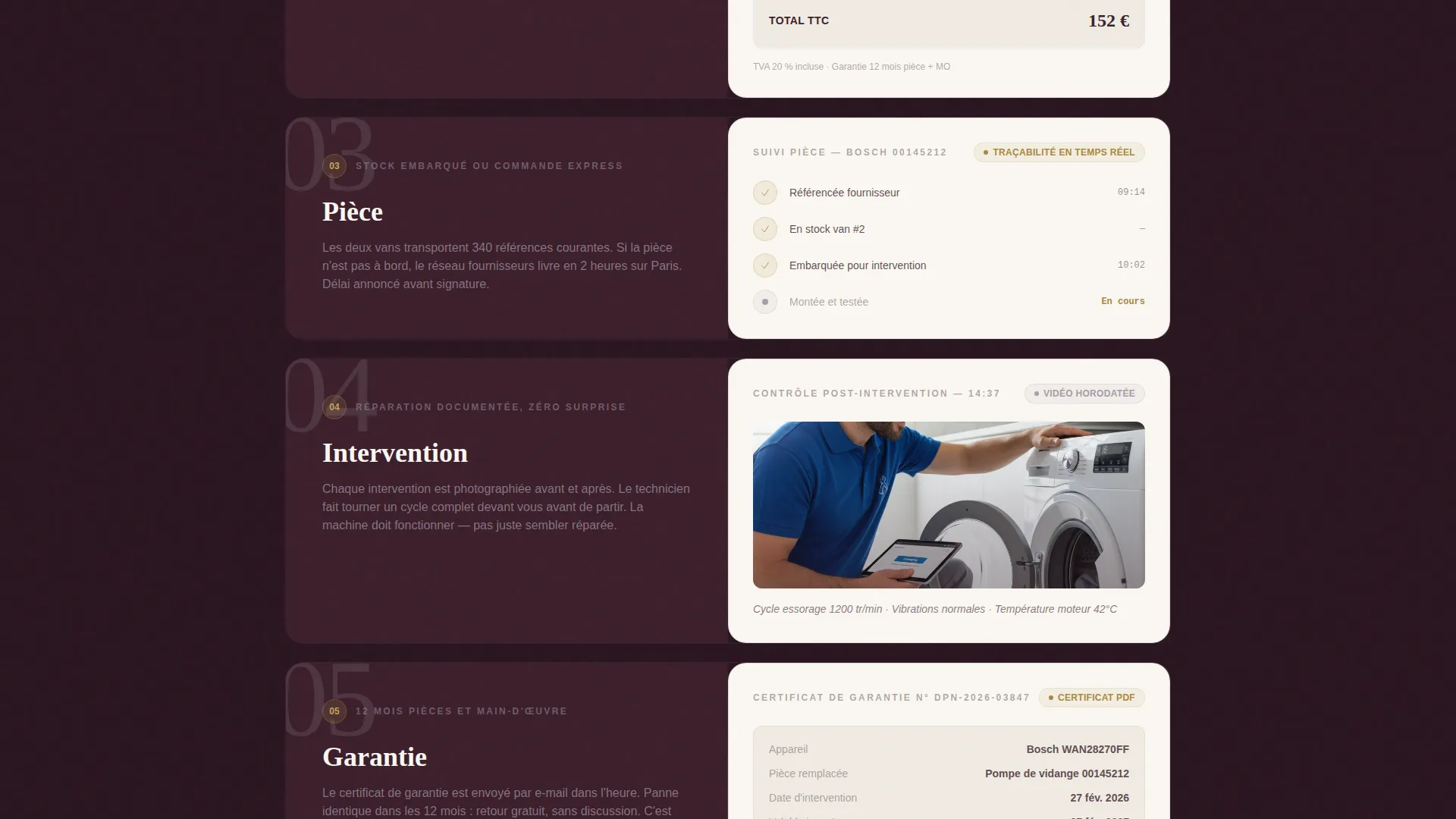 Paris Appliance Repair Booking Landing Page Template