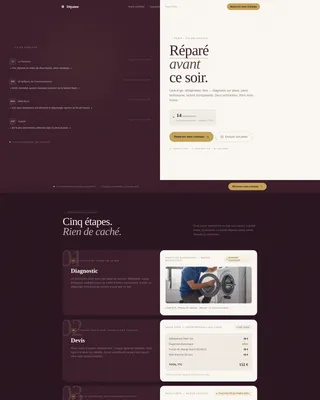 Paris Appliance Repair Booking Landing Page Template