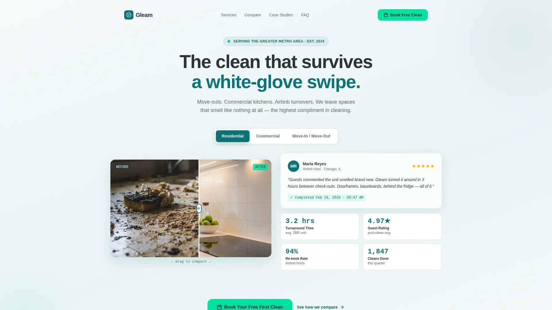 Multi-Service Cleaning Company Portfolio Website Template
