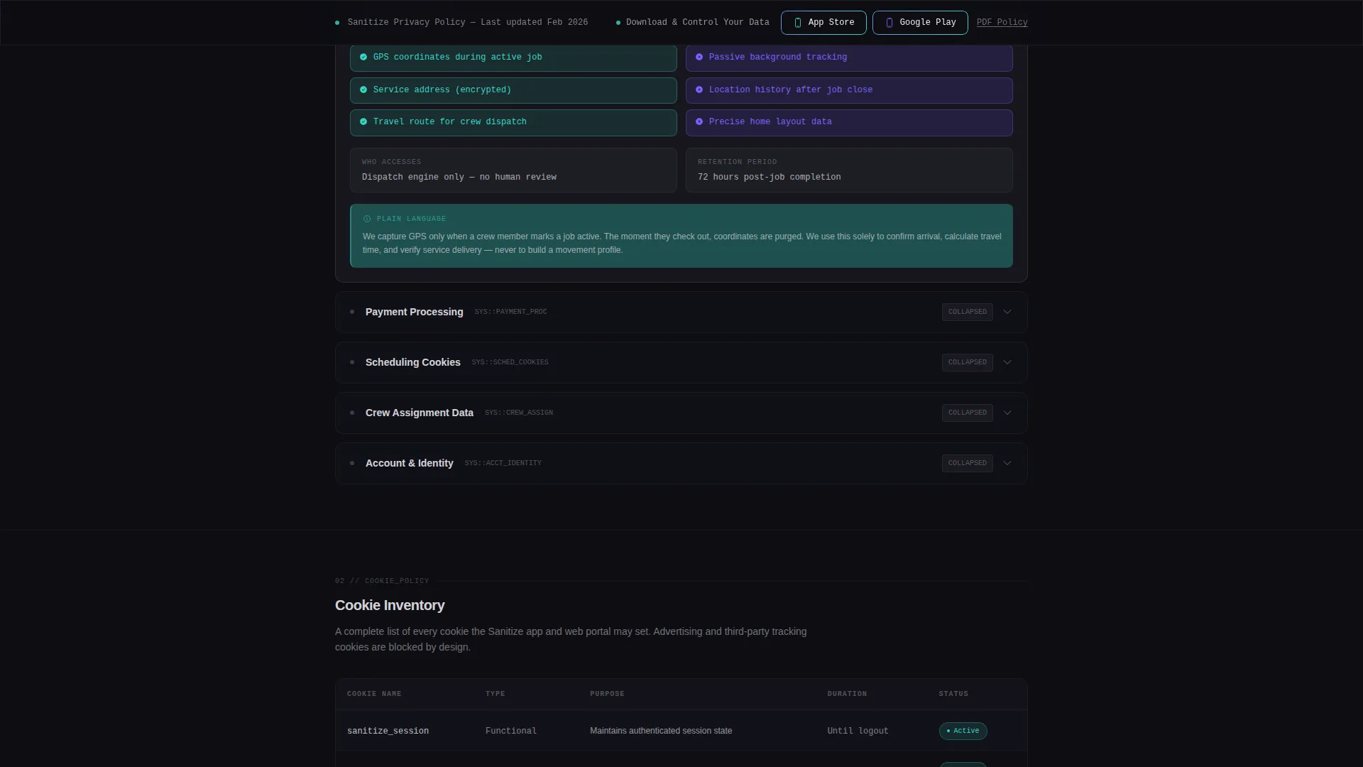 Cleaning Service Privacy Policy & Transparency Website Template