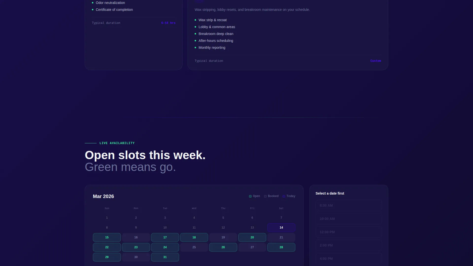 Cleaning Service Cost Estimator & Instant Quote Website Template