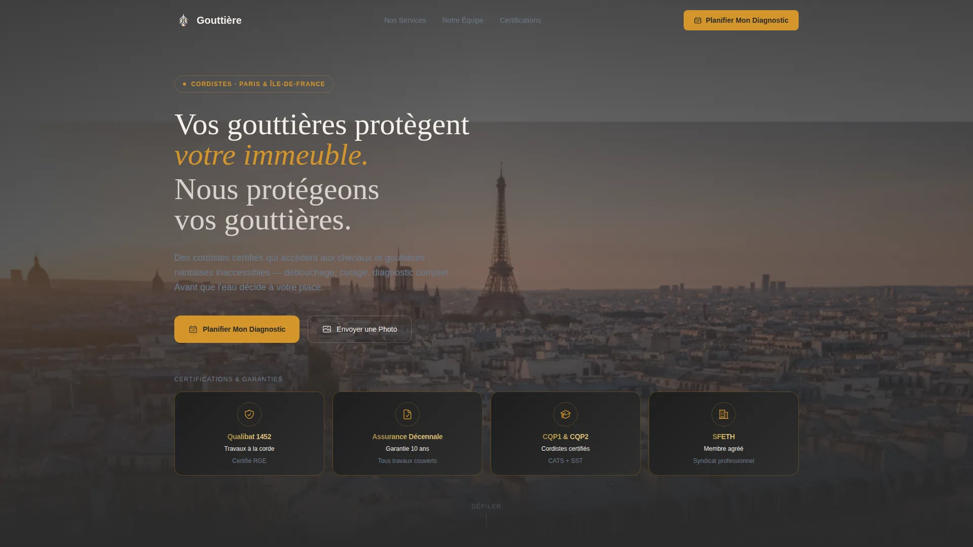 Paris Gutter Cleaning Landing Page Template
