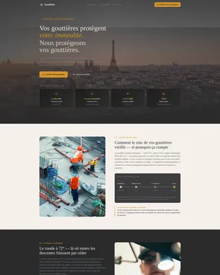 Paris Gutter Cleaning Landing Page Template