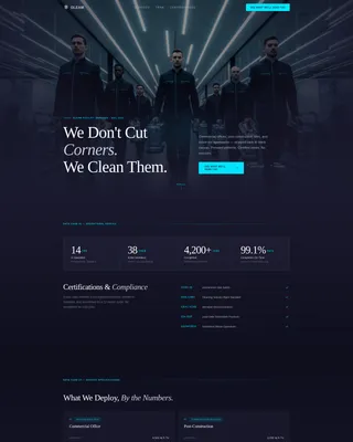 Professional Cleaning Company Team & Certifications Website Template