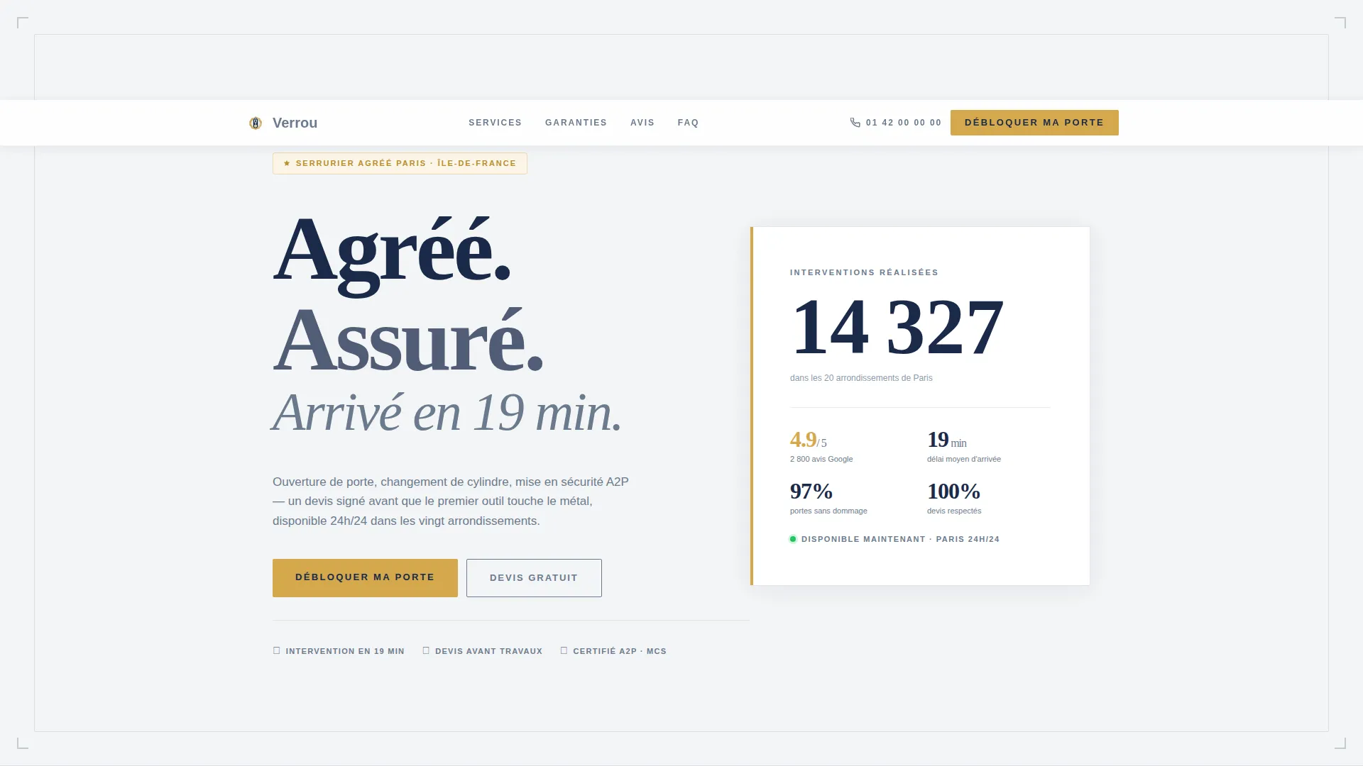 Paris Locksmith Booking Landing Page Template