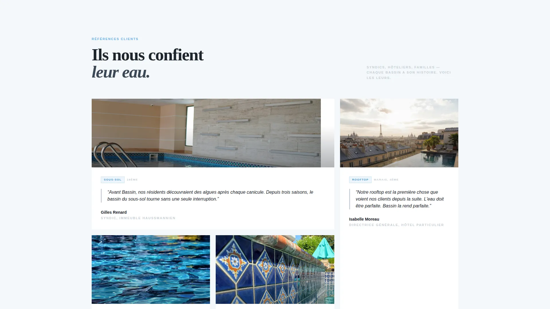 Editorial Pool Cleaning Landing Page Template