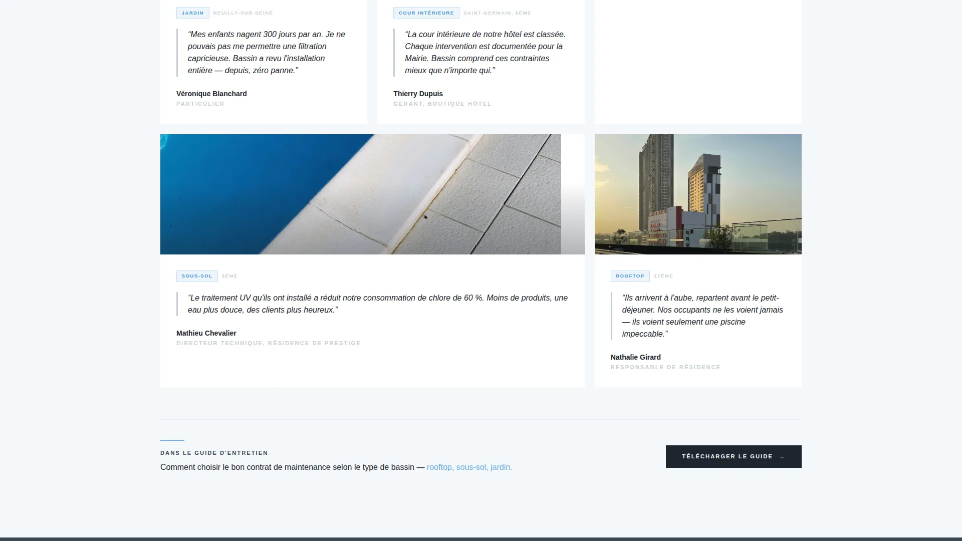 Editorial Pool Cleaning Landing Page Template