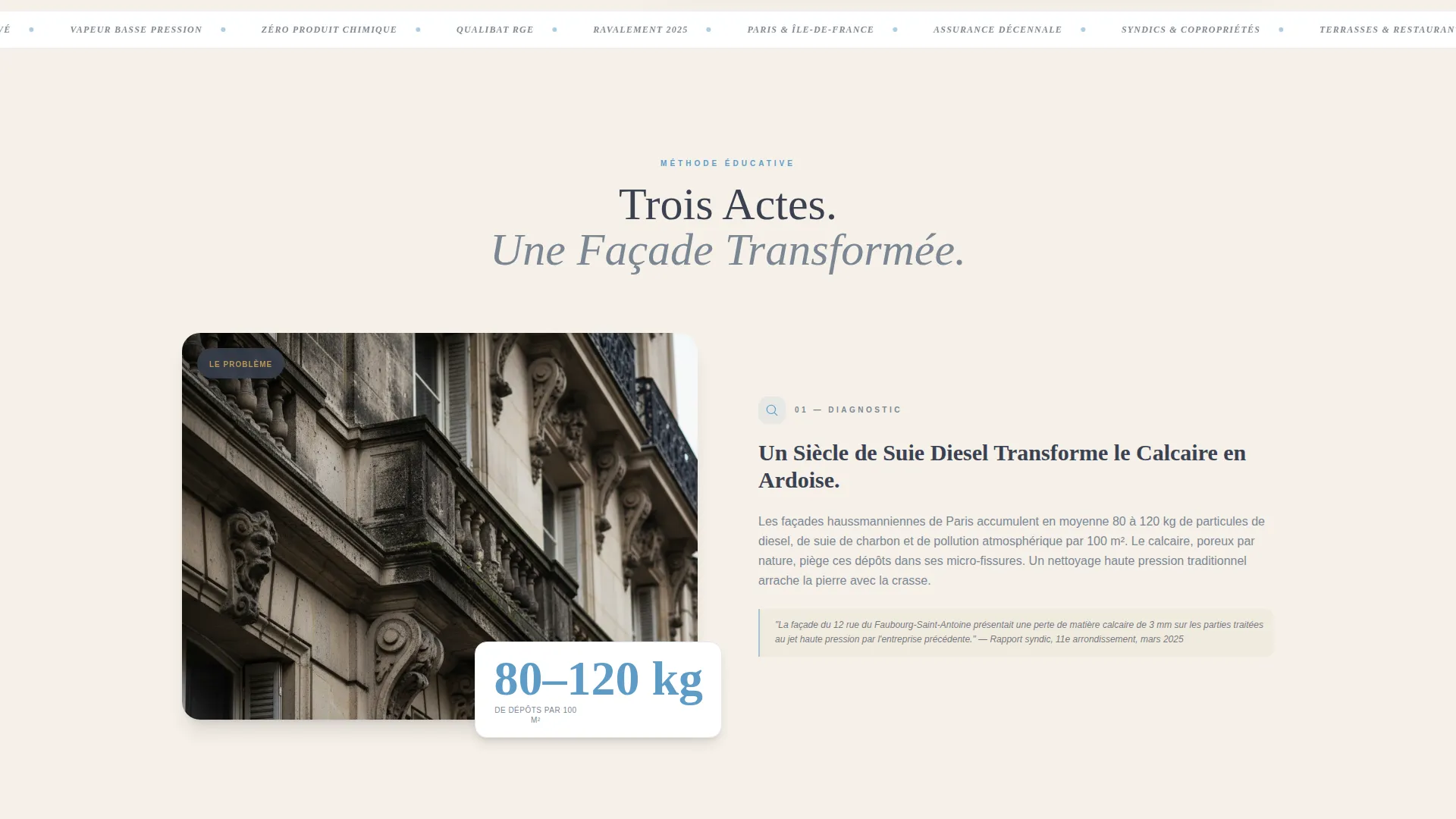 Façade Restoration Landing Page Template for Paris Services