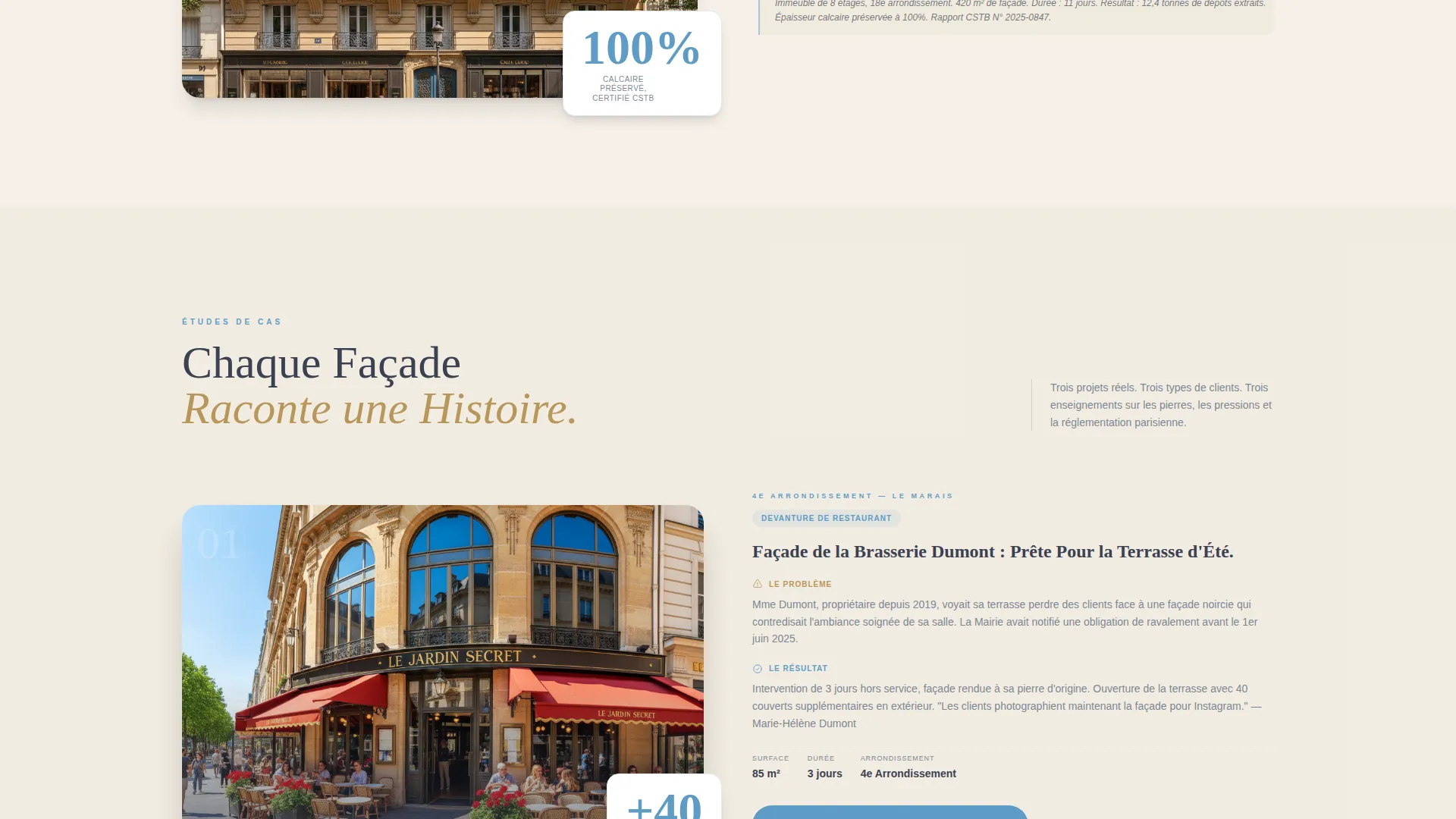 Façade Restoration Landing Page Template for Paris Services