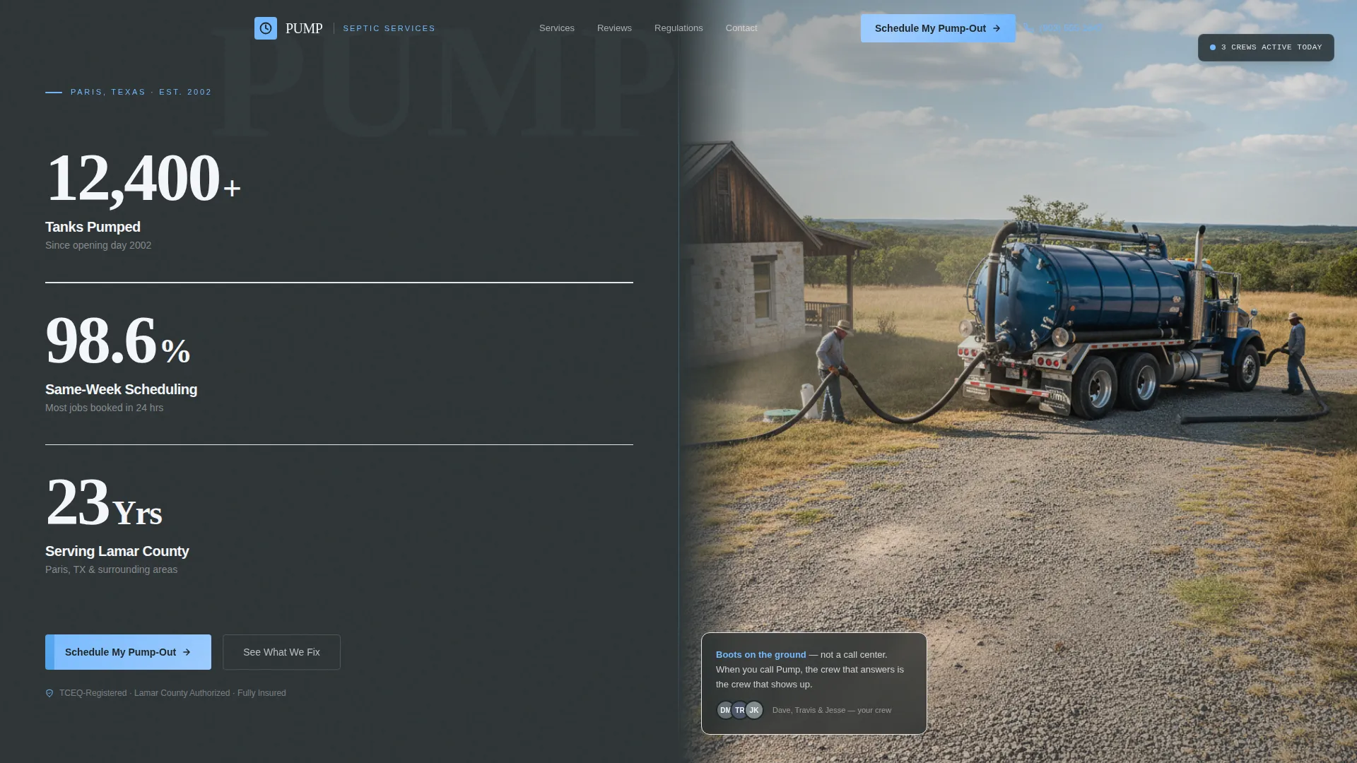 Septic Service Landing Page Template for Local Pros