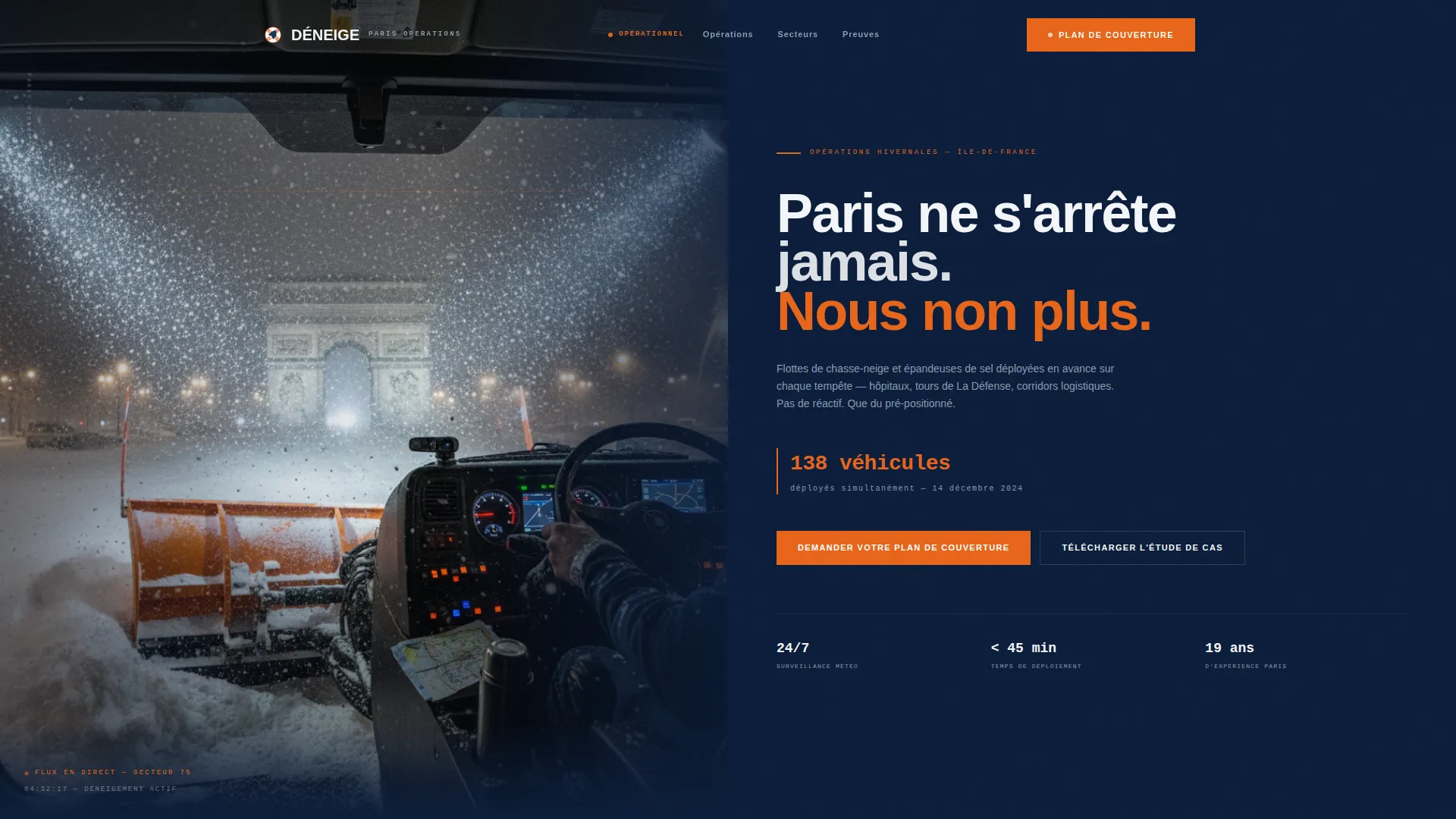 Paris Snow Removal B2B Landing Page Template