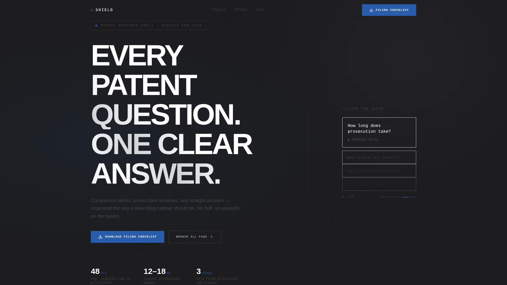 Patent Agent Resource & FAQ Landing Page Template