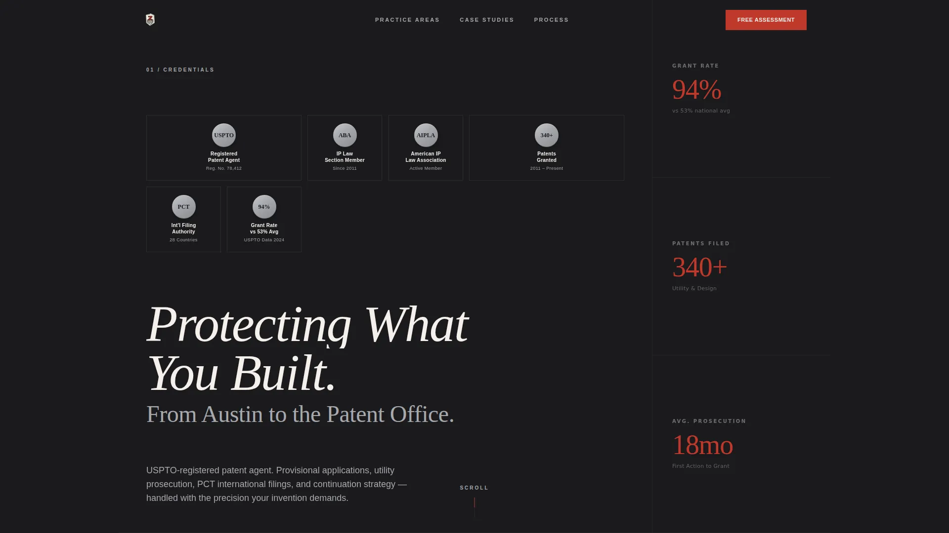 Authoritative Patentagent Landing Page Template