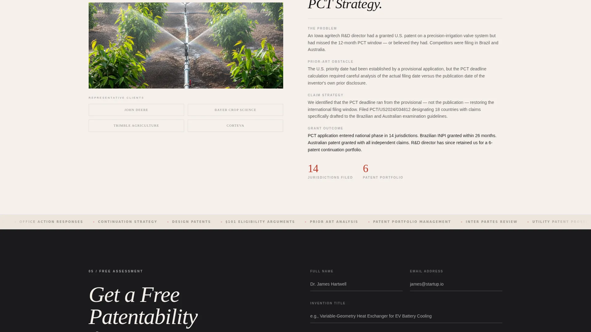 Authoritative Patentagent Landing Page Template