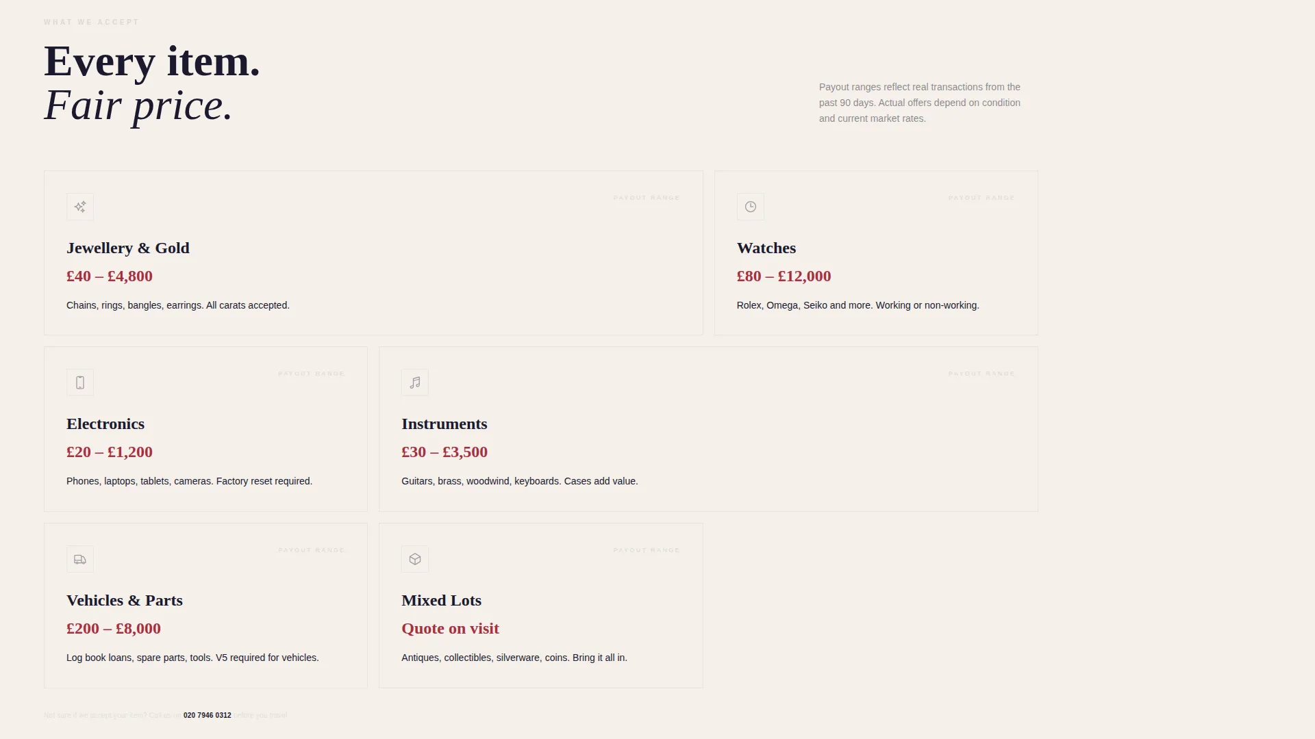 Pawnbroker Booking Landing Page Template