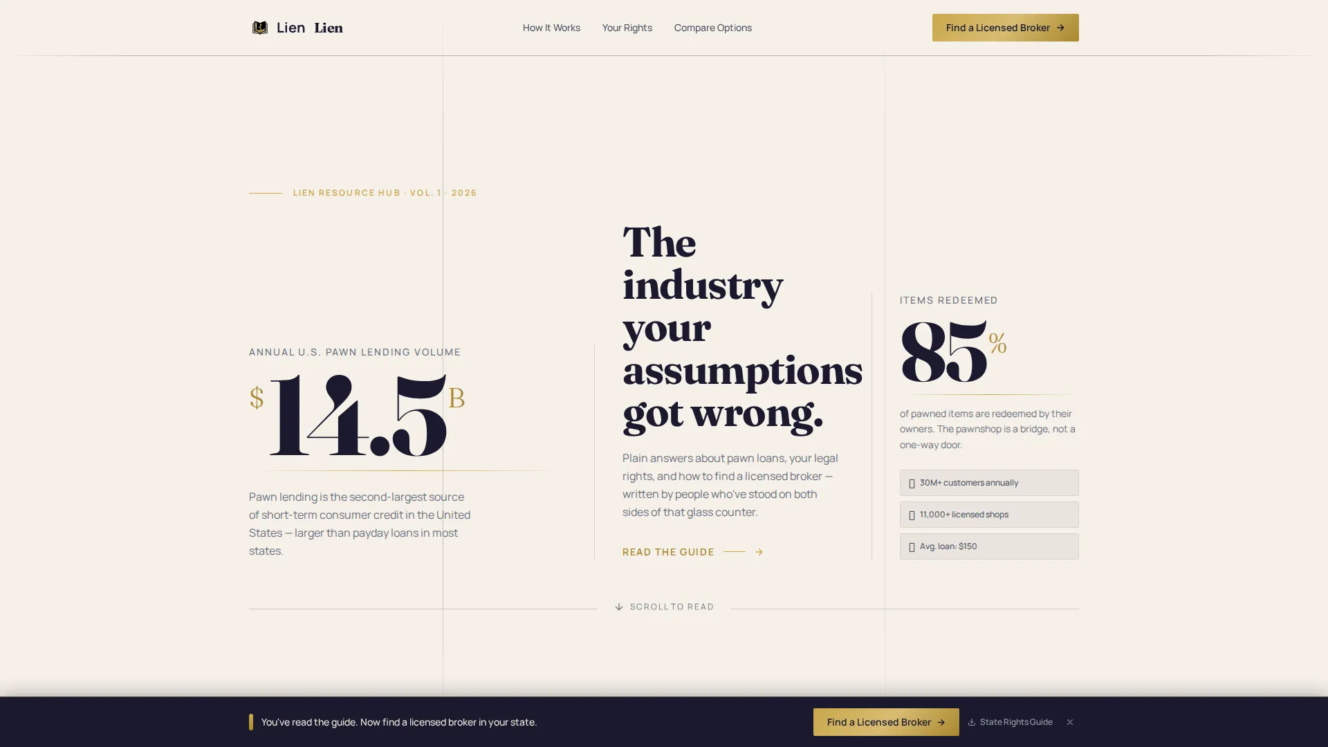 Pawnbroker Resource & FAQ Landing Page Template