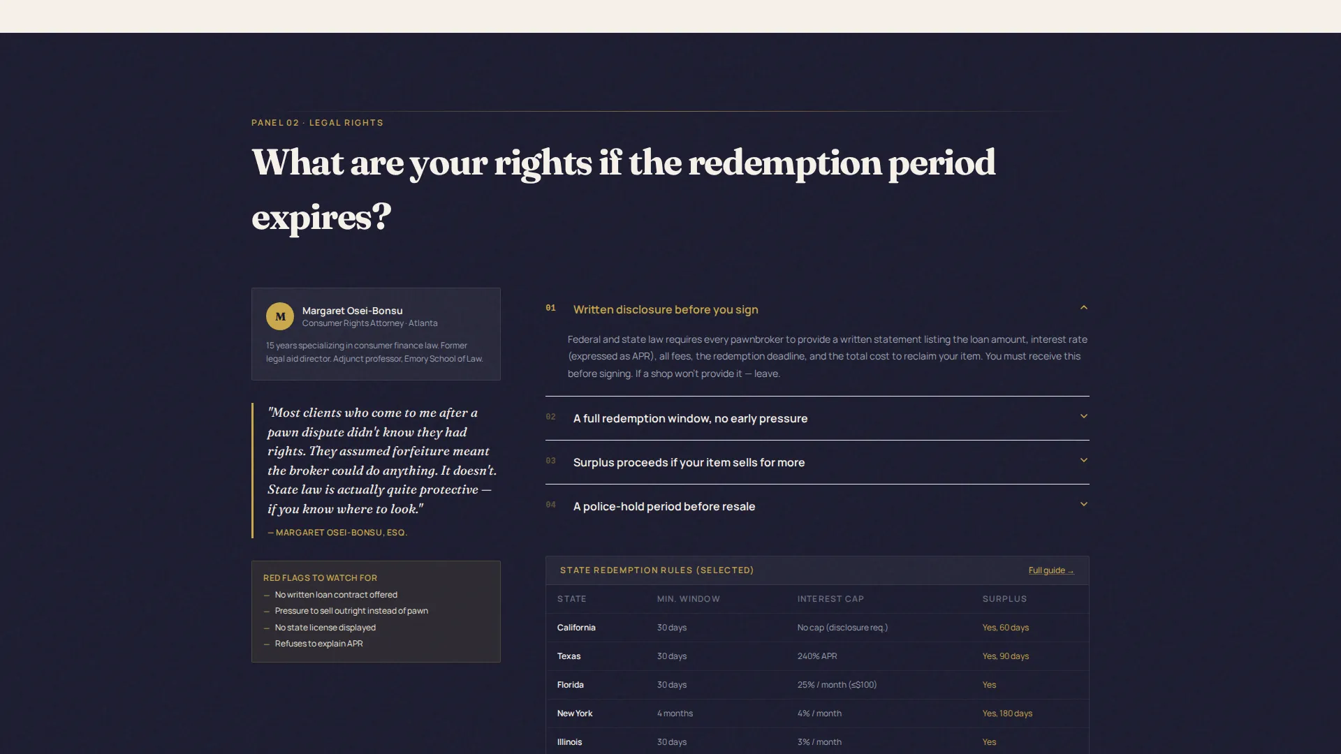 Pawnbroker Resource & FAQ Landing Page Template